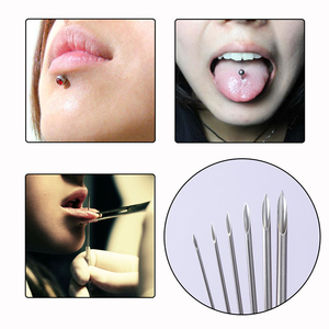 10-50 unids/set agujas desechables de acero inoxidable para <span class=keywords><strong>piercing</strong></span> de tatuaje 12g/14g/16g/18g/20g Kit de labios de oreja de pezón de ombligo para uso en fiestas - Product Image 2