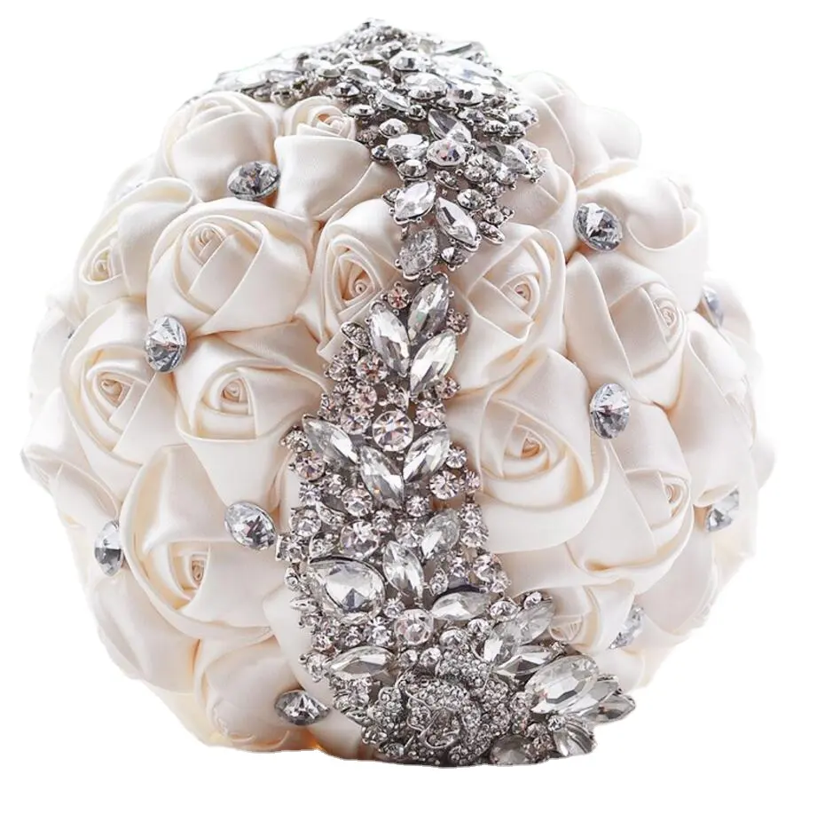 الأزهار المنزل الديكور زهرة اصطناعية اليدوية الحرير الورود PE العروس اليد باقة