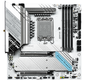 Tarjeta Madre JGINYUE B760M Z690M <span class=keywords><strong>Z790M</strong></span> Snow Dream LAG1700 Compatible con Memoria RAM DDR4/DDR5 y 12ª-14ª Generaciones - Product Image 2