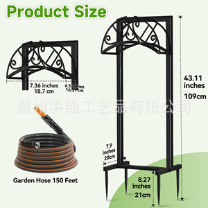 Garden <b>hose</b> bracket, detachable water <b>hose</b> bracket, freestanding heavy-duty metal <b>hose</b> <b>hanger</b>, water <b>pipe</b> storage rack - Product Image 2