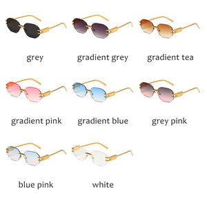 <span class=keywords><strong>2025</strong></span> Hoge Kwaliteit Nieuwe Trend Metalen Zonnebril Polygoon Frameloze Tinten Custom Logo Luxe Vintage Rechthoek Zonnebril Voor Unisex - Product Image 3