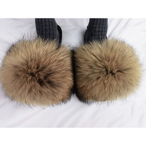 <span class=keywords><strong>NFX</strong></span>-sandalias de piel de mapache y zorro para mujer, chanclas de piel auténtica de colores variados - Product Image 6