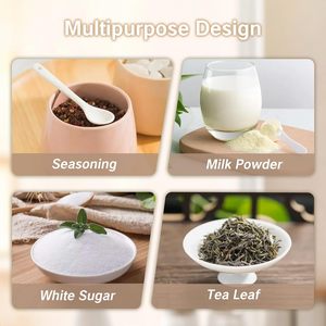 Cuillère doseuse en plastique blanc de qualité alimentaire PP, design classique, manche long, 15 ml, pour protéines en poudre, écologique, personnalisable avec logo. - Product Image 2