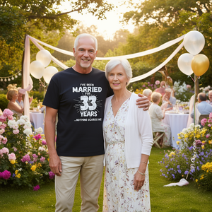 T-shirt personnalisable pour couple, 33e anniversaire de mariage, pour célébrer 33 ans de mariage, cadeau promotionnel - Product Image 3