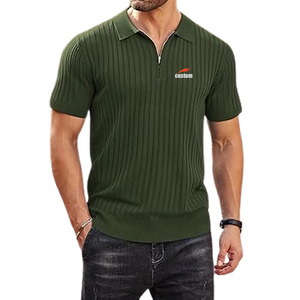 Chemise <span class=keywords><strong>Homme</strong></span> Personnalisée à Manches Courtes avec Poche Zippée, Respirante, Tricotée, Infroissable, 100% Coton, Haute Qualité - Product Image 2