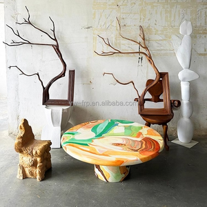Tavolo <span class=keywords><strong>da</strong></span> caffè dipinto in fibra di vetro di lusso leggero creativo artista olandese pittura a olio <span class=keywords><strong>tavola</strong></span> rotonda celebrità tavolo <span class=keywords><strong>da</strong></span> pranzo laterale - Product Image 5