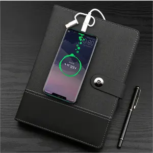 Custom Smart notebook 8000mah powerbank notebook caricabatterie wireless USB flash drive