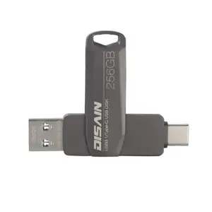 Logo personnalisé en gros Mini U Disk clé USB nouveau design métal argent noir pour téléphone portable capacité de 1 To 2 To boîte d'emballage