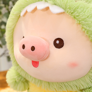 Peluche Grande de Dinosaurio Cerdito de Dibujos Animados, Almohada Convertible para Dormir y Muñeco Antiestrés para Niños - Product Image 3