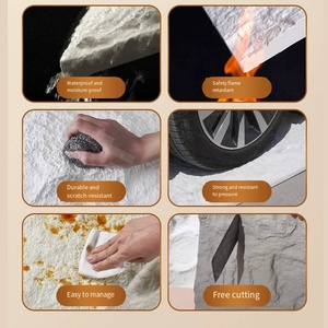 Panneau mural 3D décoratif en <span class=keywords><strong>pierre</strong></span> PU au design moderne, texture de brique de ciment à lignes pliées pour les applications en villa et en hôtel - Product Image 4