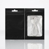 Sachet plat refermable en Mylar mat avec fermeture Ziplock, scellé sur 3 côtés, un côté transparent, en feuille d'aluminium pour emballage alimentaire