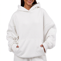 Sweat-shirt oversize pour femme, col rond, couleur unie, épaules tombantes, manches longues, 100% coton tricoté, vêtements d'automne