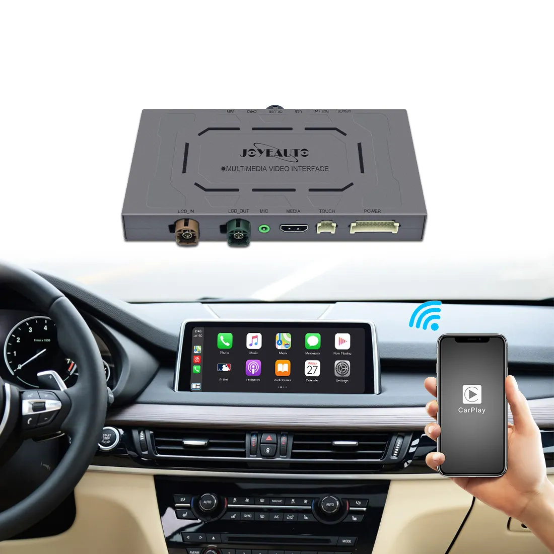 Joyeauto Aftermarket inalámbrico Apple Carplay Retrofit para BMW X1 F48 Usb 4K pantalla giratoria coche REPRODUCTOR DE Cd Dvd Chevy soporte CN;GUA
