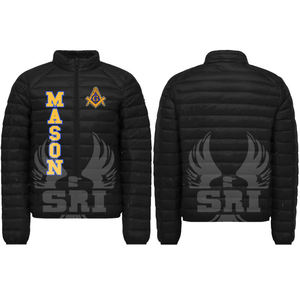Chaqueta de burbujas Masonic Master Mason, chaqueta acolchada hecha a medida |   Chaqueta Acolchada con Logotipo Bordado Personalizado de la Francmasonería para Hombre - Product Image 5