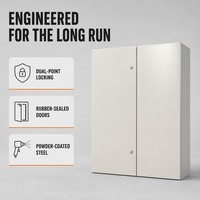 Armoire électrique industrielle à double porte, murale, IP54, grande capacité, verrouillage à double point, revêtement poudré