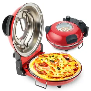 12 inch Countertop Pizza Maker Pizza Oven ceramic stone wood fired Red Pizza Maker Machine for Home