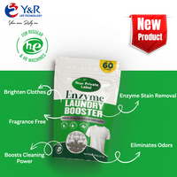 Lessive en poudre enzymatique écologique OEM, booster de lavage et détachant puissant pour éliminer les odeurs des vêtements