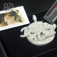 Pendentif 3D VVS Moissanite Diamant Usine Personnalisé Plaqué Or 925 Argent pour Cubain Lien Collier Hip Hop Bijoux