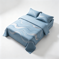 Lot de Stock – Parure de Lit en Microfibre de Polyester à Imprimés Aléatoires – Drap Housse, Housse de Couette et Taies d'Oreiller – Vente en Gros à Prix Réduit