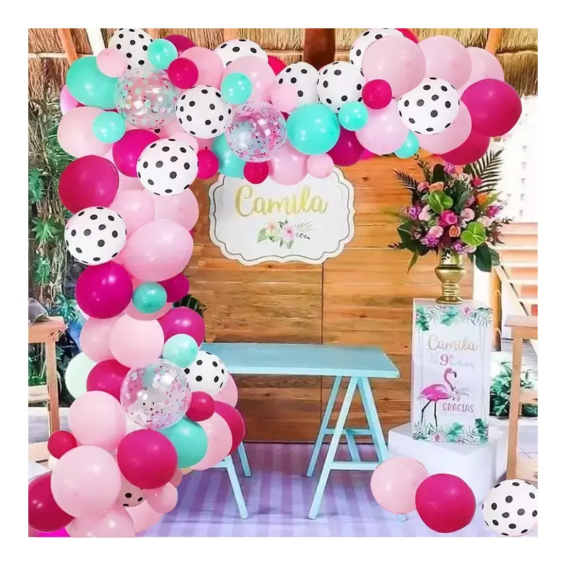 Matte dot ballon confettis globos 125pcs arc guirlande kit fiesta party kit thème fête décoration famille fête photo stand backd