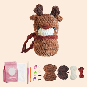 Adorno de Navidad juguete de peluche llavero decoración regalos Navidad <span class=keywords><strong>Amigurumi</strong></span> muñeca Diy Kit principiante ganchillo Kit Animal para <span class=keywords><strong>principiantes</strong></span> - Product Image 2