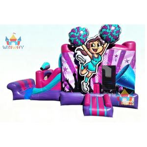 Castillo Inflable Comercial <span class=keywords><strong>de</strong></span> PVC <span class=keywords><strong>de</strong></span> 25 pies con Tobogán, Diseño <span class=keywords><strong>de</strong></span> Animadora, Hermoso, para Niñas, en Venta - Product Image 1