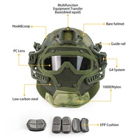 Casque tactique Action Union Taktikal de type PJ, masque intégral en maille, casque d'assaut avec lunettes pour jeux de guerre CS
