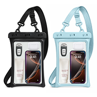 Tas selempang anti Air ponsel, tas selempang anti Air, ponsel pintar, casing mengapung, kantong ponsel Dual Air, IPX8, dapat dikunci