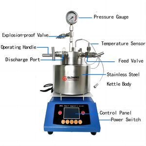 Réacteur à haute pression à agitation magnétique, petit réacteur à haute pression, acier inoxydable, synthèse, hydrogénation à haute température - Product Image 3