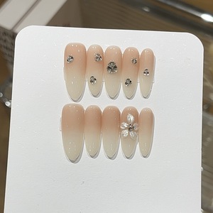 <span class=keywords><strong>Ongles</strong></span> à presser en acrylique faits main de luxe suprême, 10 pièces, avec strass, derniers modèles pour application sur les doigts - Product Image 6