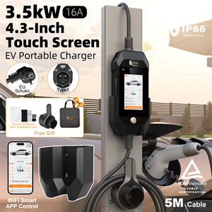 Feyree Type1 3.5kW Portable EV Charger 1Phase 16A AC Charging Station IP66 <b>Waterproof</b> WIFI APP Remote Control with Touch Screen - Product Image 1