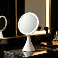 Espejo de Maquillaje Grande para Escritorio, Giratorio 360°, con Sensor Táctil y LED Regulable, para Dormitorio o Tocador