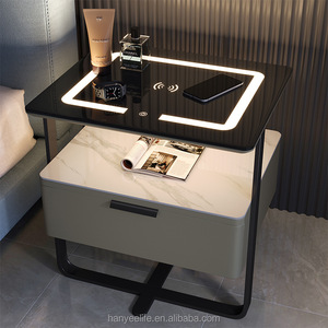 HANYEE-mesita de noche multifuncional, muebles de lujo, dormitorio, fábrica, venta al por mayor, carga inalámbrica, cerradura inteligente, luz LED - Product Image 2