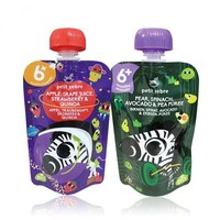 Pochette à bec verseur en PE imprimée en gravure thermoscellée à faible écartement pour purée et jus de fruits pour bébés