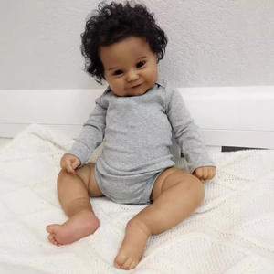 Poupées Reborn en Silicone Corps Entier <span class=keywords><strong>50</strong></span> <span class=keywords><strong>cm</strong></span> Réaliste Maddie Peau Noire Poupée Nouveau-Né pour Anniversaire Noël Enfant - Product Image 2