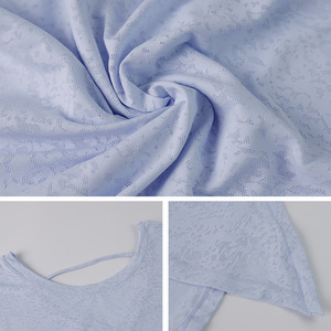 Wholesale Women's Textured Tieable Open Back Yoga Top Loose Quick Dry Workout Shirt Breathable Athletic Wear Running Gym Shirt - Product Image 6