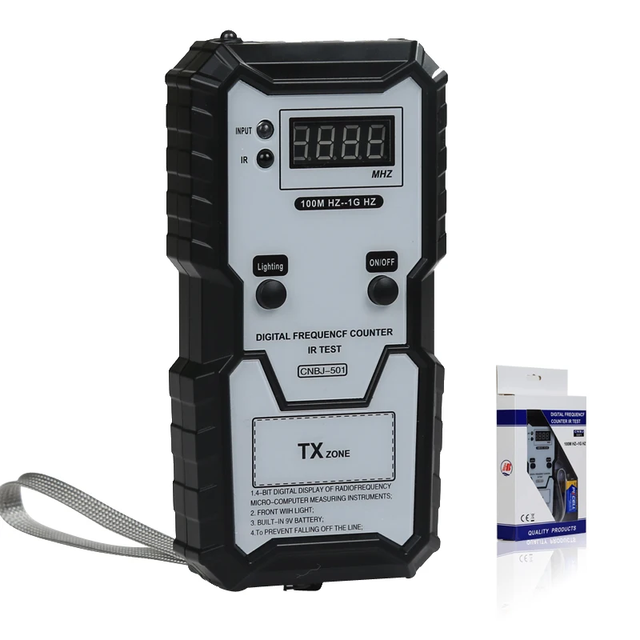 Car Remote Keys Infrared Frequency Tester 100M-1GHZ 4-bit Digital Electronic Frequencies Measuring Instrument