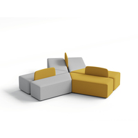 Banc de réception modulaire irrégulier, mobilier commercial pour projets, mobilier de hall d'accueil, canapé modulaire pour espaces publics