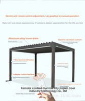 Nouveau modèle 2026 : Pavilion extérieur en alliage d'aluminium pour villa de loisirs, stores électriques, étanche, coupe-vent, anti-corrosion, intelligent, style chinois