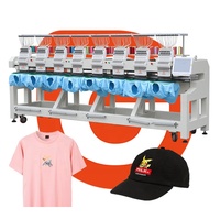 Machine à broder multi-têtes à 8 têtes et 12 aiguilles, haute vitesse, couleurs variées, pour vêtements, commerce en Chine et au Japon