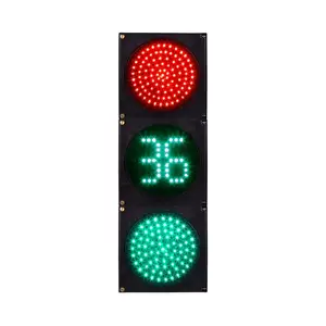 ZGSM AC / DC available red green yellow full ball Countdown LED Traffic Signal Light