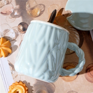 Nordic Style 15 Oz Colorful Tea Milk Coffee <b>Cup</b> <b>Cold</b> Drinking <b>Cups</b> Porcelain Mugs Cute Ceramic Mug With Twist Handle - Product Image 4