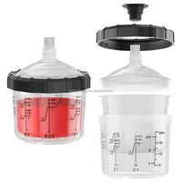 Vaso Mezclador de Pintura de 200 ml, Kit Completo, Vaso Desechable para Pistola de Pintura con Aire Comprimido