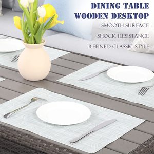 Ensemble <span class=keywords><strong>de</strong></span> meubles <span class=keywords><strong>de</strong></span> Patio extérieur, canapé sectionnel <span class=keywords><strong>de</strong></span> salle à manger d'extérieur <span class=keywords><strong>de</strong></span> 7 pièces <span class=keywords><strong>avec</strong></span> Table à manger et <span class=keywords><strong>chaise</strong></span>, Conversation en osier par tous les temps - Product Image 4