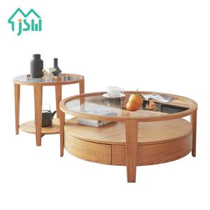 Mobili Salotto moderno Tavolino di Stoccaggio di Legno <span class=keywords><strong>Rotondo</strong></span> <span class=keywords><strong>Design</strong></span> In <span class=keywords><strong>Vetro</strong></span> Tavolino Top - Product Image 6