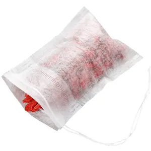Bolsa de filtro de fibra de maíz PLA biodegradable, bolsas de té vacías de alta calidad con cordón