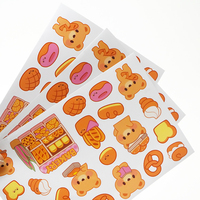Impresión de calidad personalizada A4 hoja de pegatinas impermeables coreano lindo Kawaii dibujos animados Pvc beso corte pegatina