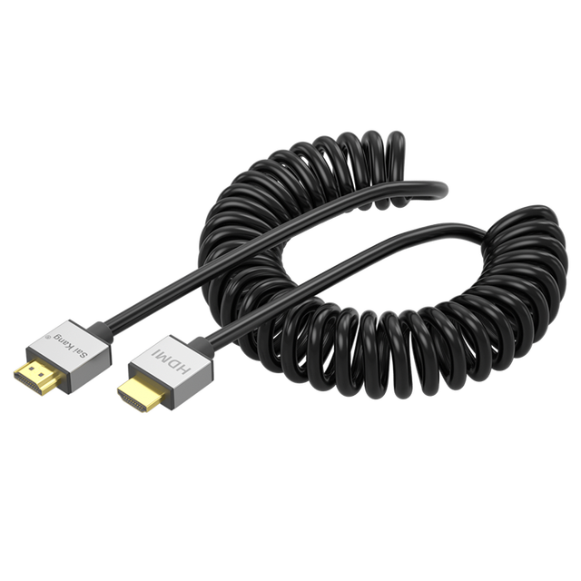 High Speed Flexible Coiled Cable Spring Hdmi to Hdmi Spring Cable for Laptop Desktop Game Consoles to Tv Hdtv Wire