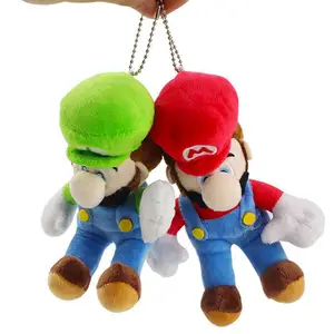 17cm Super Mario Bros Luigi Plush Toys Soft Stuffed baby Doll mario plush pendants key chains gifts for children