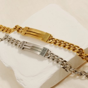 Pulsera de Cadena Curva de Acero Inoxidable al por Mayor para Hombre, Joyería de Moda Transfronteriza de Acero de Titanio - Product Image 2